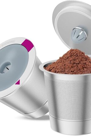 2 Pack Reusable K Cup Coffee Pods, Universal Stainless Steel Refillable K Cup Coffee Filters for Keurig 1.0 and 2.0 Coffee Makers