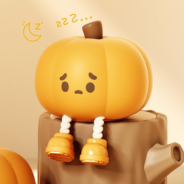 Cute Pumpkin LED Night Light, 3 Level Dimmable Nursery Nightlight, Silicone Soft Light Lamp Gift, Rechargeable Bedroom Touch Lamp for Breastfeeding, Kids, Girl, Boy, Halloween Decor (Pumpkin shape)