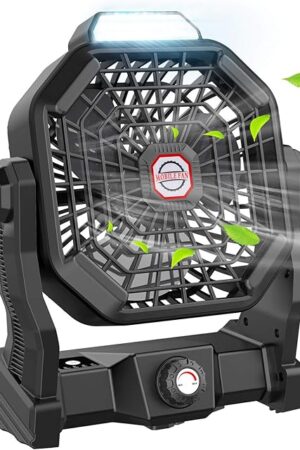 9 Inch Portable Camping Fan Rechargeable Battery Powered Fan