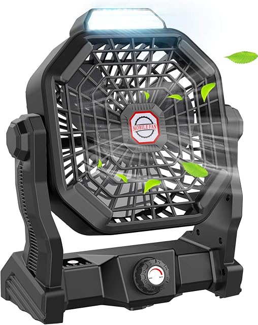 9 Inch Portable Camping Fan Rechargeable Battery Powered Fan