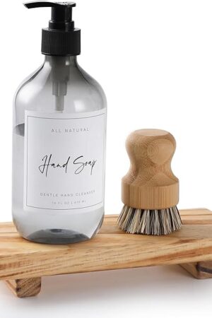 Wood Pedestal Soap Stand, Farmhouse Wood Riser, Soap Dish Holder Decor for Bathroom Kitchen, Soap Tray, Rustic Candle Plant Holder, Counter Decor, Modern Display Rectangular Decorative (Retro)