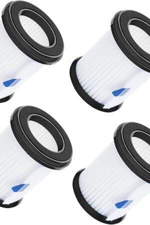 BlueStars HEPA Filter with White Mesh for INSE N5S N5T S6T S6P Pro S610/ TMA T120 T121 T151 T150 T220 T210 T181 T180 T220 Cordless Vacuum Cleaners - Washable and Reusable - PACK OF 4 + Brush