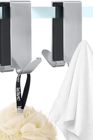 Double Sided Hooks Shower Door Hooks Drilling-Free 2 Packs