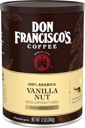 Don Francisco's Vanilla Nut Flavored Ground Coffee, 100% Arabica (12 Ounce Cans)