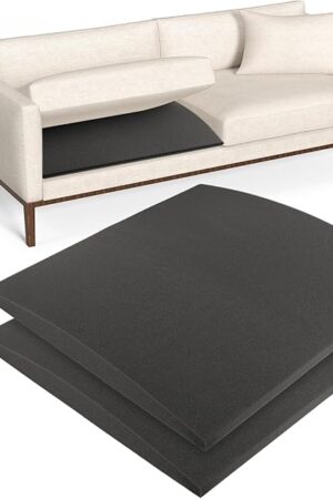 Couch Cushion Support,20" x 20" High-Density Curved Foam,Sofa Cushion Support Board,Couch Supports for Sagging Cushions,Couch Supporter for Under The Cushions, Set of 2, Dark Grey