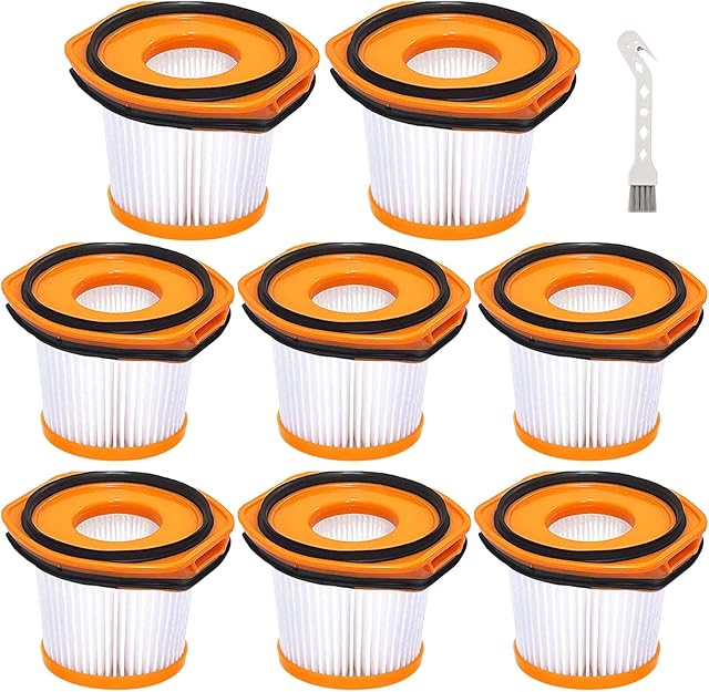 8 Pack Vacuum Filter Replacement for Shark WS620 WS632 WS630 Filter,Combatible With Shark Wandvac System WS633 WS632RGBRN WS632PKBRN WS632GNBRN WS632GDBRN WS632BLBRN, Replacement to Part # XFFWV360