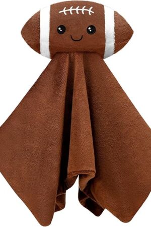 15 Inches Cute Football Security Blanket Football Baby Stuff Lovely Plush Sleeping Snuggle Gifts Sport Nursery Baby Shower Decor for Newborn Toddler Stuffed Snuggle