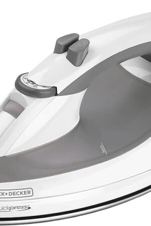 BLACK+DECKER Black & Decker F976 Quickpress Iron with Smart Steam Technology, White/Silver