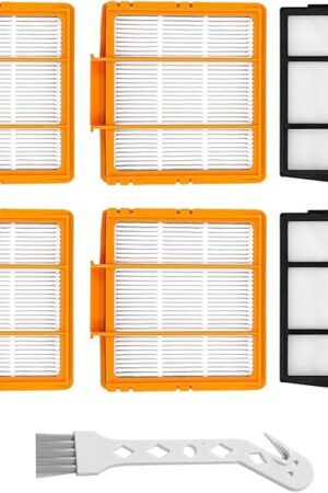 AV2501AE Filter Replacement for Shark AV2501AE, RV2502AE, AV2501S, AV2511AE, RV2610WA/RV2610WD/AV2810AE Smart AI Robot Vacuum Cleaner, Filters for Pet Hair/Dust, 4 x filters,2 x Pre-Motor Filter