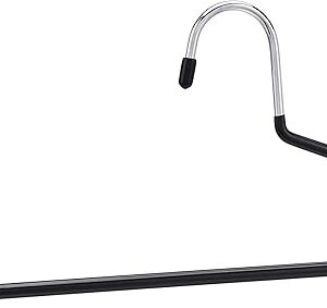 Amazon Basics Trouser/Slack Hangers Easy Slide Organizers, 30-Pack, Metal, Rubber, Black/Silver