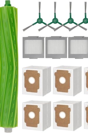 17 Pack Accessories Kit for iRobot roomba Plus 504 Vac & max 705 vac Vacuum Cleaner, Replacement Parts with 6 Dust Bags, 4 Filters, 4 Side Brush, 2 Main Brushes, 1 Cleaning Tool