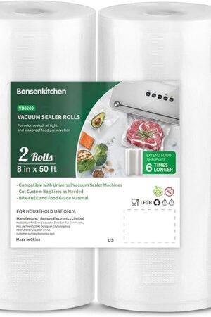 Bonsenkitchen Vacuum Sealer Bags 8" x 50' 2 pack VB3209