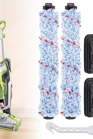 2PC Vacuum Brush Rolls 1868 Multi-Surface and 2PC 1866 Replacement Vacuum Filters, Compatible with Bissell CrossWave 2306A 1785A 3888A Vacuum Cleaner, Compare to Part 1608683, 160-8683, 1608684