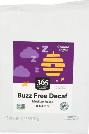365 by Whole Foods Market, Buzz Free Decaf Ground Coffee, Medium Roast, 24 Ounce