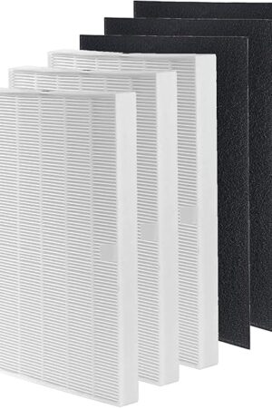 3 Pack 115115 Replacement Filter A Size 21 for Winix PlasmaWave Air Purifier C535 5300 5300-2 P300 6300, 6300-2,H13 True HEPA Filter with 3 Carbon Pre-Filters