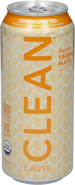 CLEAN CAUSE Organic Lemonade & Tea Yerba Mate, 15.5 FZ