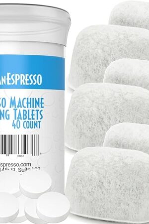 CleanEspresso - Designed For Breville Cleaning Kit - 40 Cleaning Tablets and 6 Water Filters for Breville Espresso Machines - 2g Espresso Machine Tablets