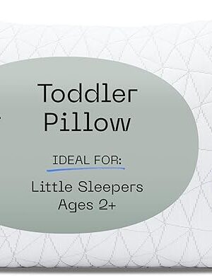 Coop Home Goods Original Toddler Adjustable Pillow, Soft, Breathable, Washable Mini Bed Pillow for Kids with Premium Memory Foam and Zippered Cover, CertiPUR-US/GREENGUARD Gold