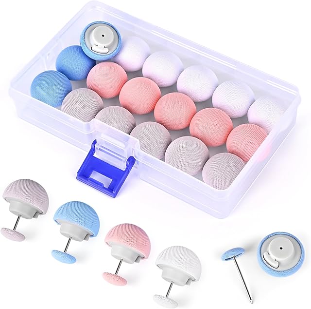 20Pcs Duvet Pin Duvet Clips, Pins Fasteners, Duvet Cover Pins Comforter Clips, One Key to Open The Duvet Clips to Prevent Shifting, Suitable for Quilts, Cushions, Curtains(White+Blue+Pink+Gray)