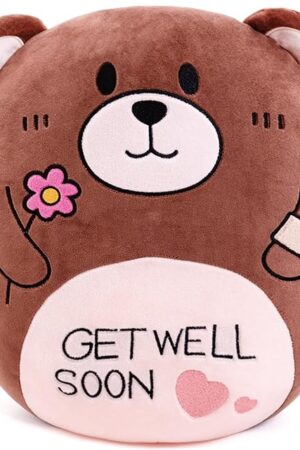 14.5“ Get Well Soon Teddy Bear Plush Pillow Soft Teddy Bear Stuffed Animal Body Pillow Gifts for Kids Girls and Boys After Surgery