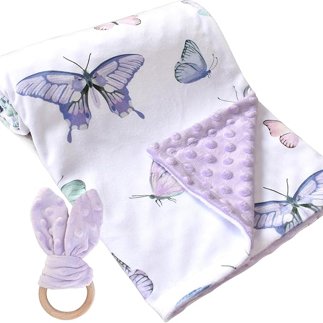 Baby Blankets for Boys Girls Soft Minky Blanket for Newborn Infant Toddler Used for Crib Stroller Nursery (Butterfly)