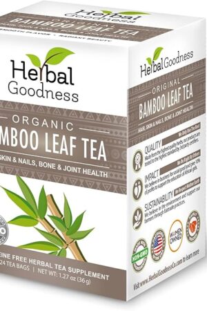 Bamboo Silica Supplements Herbal Tea 24 Bags - Organic Hair, Skin and Nails Vitamins Collagen Tea - Traditional Medicinals Tea for Facilitating Digestion, Detoxification & Strengthening Teeth & Gum