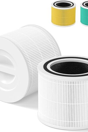Core 300 Replacement Filter for LEVOIT Core 300, Core 300-P, Core 300S Vortex Air Air Purifier, 3-in-1 H13 Grade True HEPA Filter Replacement 2 Pack, Compare Part No. Core 300-RF (White)