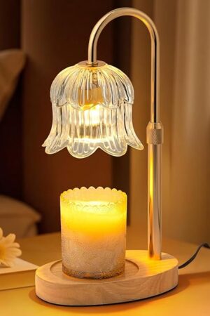 Candle Warmer Lamp with Timer: Adjustable Height Brightness Scented Candle Lamp Flameless Heating Suitable-Home Decor Living Room Bedroom