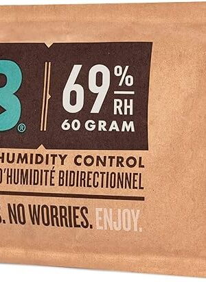 Boveda 69% Two-Way Humidity Control Pack For Storing Up to 25 Items – Size 60 – Single – Plastic & Wood Humidifier Boxes & Zip Lock Bags – Moisture Absorber – Humidifier Pack – Individually Wrapped