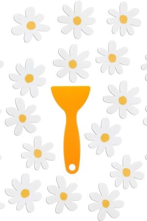 24 Pcs Flower Non Slip Bathtub Sticker Daisy Skidproof Shower Sticker Anti Slip Shower Decals Bathe Treads Adhesive Appliques Scraper Bright Flower Adhesive Decal for Bathroom Decor(White)
