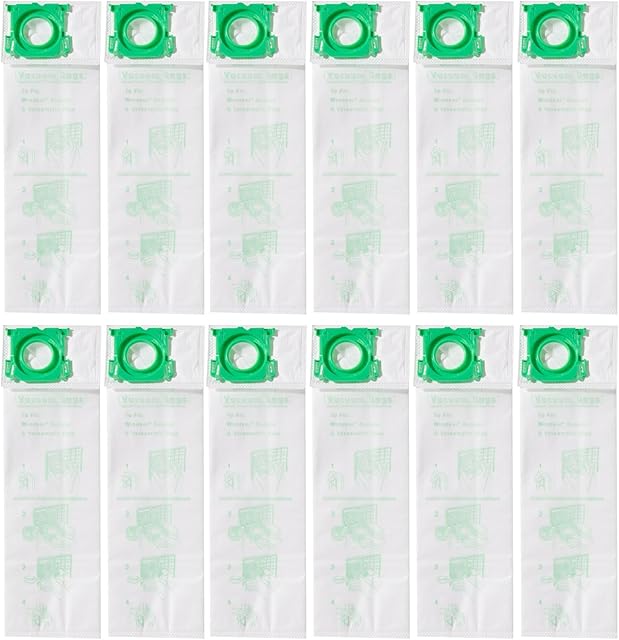 CF Clean Fairy 12Pack Micro Synthetic Cloth Bags Compatible With Sebo C G & X series & Windsor Sensor S12 S15 XP12 XP15 XP18 SR12 SR15 SR18 Versamatic Plus Replacement for 5093AM Vacuum Filter Bags