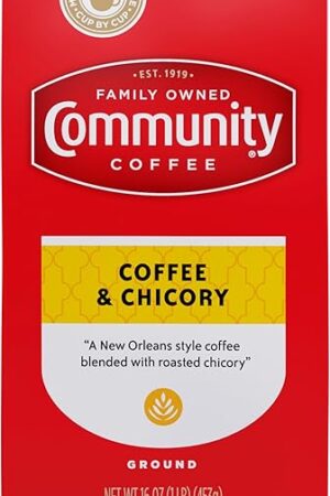 Community Coffee Coffee and Chicory Blend 16 Ounce, Medium Dark Roast Ground Coffee, Vacuum Sealed16 Ounce Bag (Pack of 1)