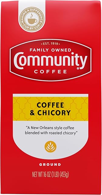 Community Coffee Coffee and Chicory Blend 16 Ounce, Medium Dark Roast Ground Coffee, Vacuum Sealed16 Ounce Bag (Pack of 1)
