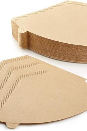 100 Pcs #4 Unbleached Paper Coffee Filters for Cuisinart, Ninja, BLACK+DECKER & other 8-12 Cup Coffee Makers - Perfect for Pour Over and Drip Coffee