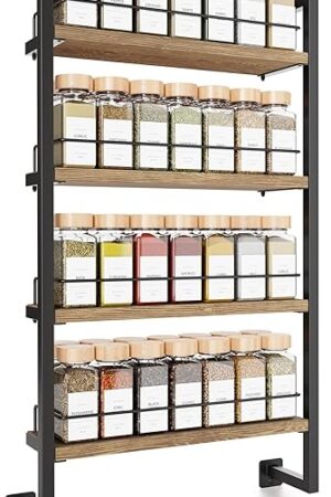 ZICOTO Space Saving Spice Rack Organizer Shelf for Wall Mount - Easy To Install Modern Hanging Racks For up to 56 Jars - Perfect Seasoning Organizer For Your Kitchen