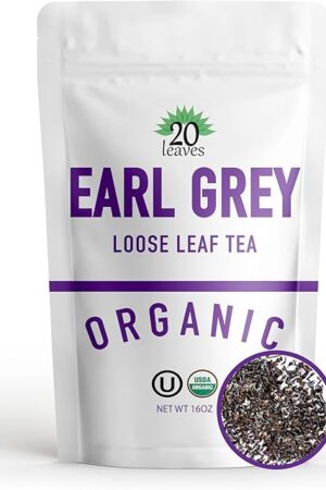 Earl Grey Loose Leaf Black Tea - 100% Certified Organic - 1LB/16OZ | Resealable Pouch | 1 Pack