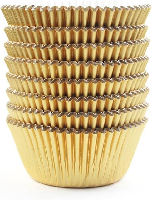 Eoonfirst Gold Foil Cupcake Case Liners Wrappers Baking Muffin Paper Cups 198 Pcs