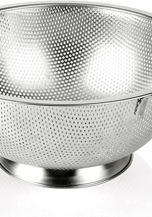 Colander Stainless Steel 3-Quart, Strainer for Kitchen Food, Dishwasher Safe