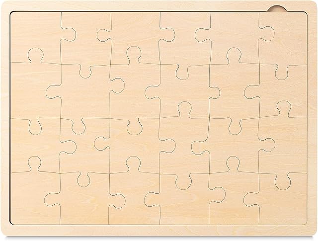 The Mr. Pen- Blank Wooden Puzzle, 24 Pieces, 11.8" x 8.8", Wooden Blank Puzzles to Draw on