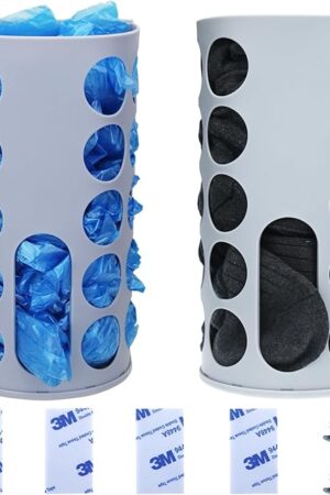 Wall-Mounted Plastic Bag Holder (2 Pack) - Multi-Use Kitchen Organizer for Grocery Bags, Socks & Underwear | Space-Saving Design with Adhesive & Screws