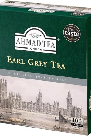 Ahmad Tea Earl Grey Tea, Tagged Teabags without envelopes, 100 Count