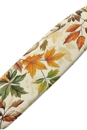 ZDCUSTOM Vintage Maple Leaf Ironing Board Cover Non Slip with Elastic Edges 45.2" x 14.2" Iron Board Dust Cover, Machine Washable, Fall Thanksgiving Day Decor