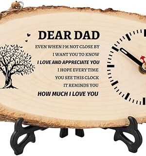 BeauGift Dad Gifts, Wooden Clock Gifts for Daddy from Daughter Son Kids, Dad Birthday Gift Idea for Papa Who Wants Nothing, Christmas from Child to My Dad