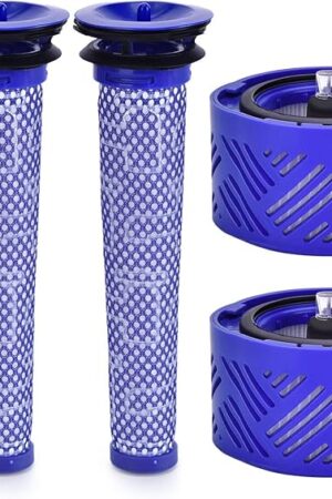 Artraise Replacement Vacuum Filter for Dyson V6 Cordless Stick Vacuum/V6 Absolute Vacuums, 2 Pack Post HEPA Filters and 2 Pack Pre Filters, Replaces Part 965661-01 and 966741-01
