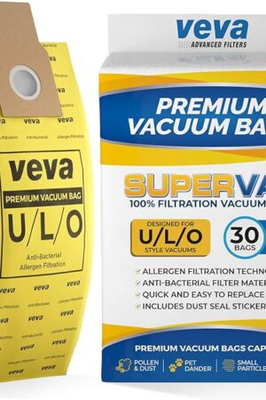 VEVA 30 Pack Premium SuperVac Vacuum Bags Type U/L/O Microlined compatible with Kenmore Sears Upright vacuum cleaners replacement Style U, L, O, 5068, 50688, 50690, 50105 bags