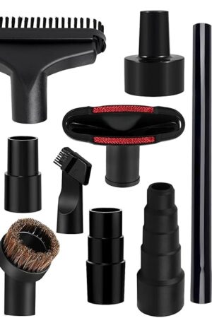 12/13/14PCS Universal Vacuum Attachments 1-1/4" Vacuum Cleaners Accessories Brush Extension Wand Nozzle Crevice Tool Wet Dry Plastic Vacuum Hose Adapter for Shop Vac Accessories (12PCS)