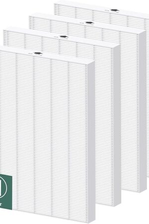 116130 Replacement Filter H Compatible with Winix 5500-2/ AM80 Air Purifi-ers, HEPA Filter for Dust Pollen Hair Pet Dander Smoke, 4 Pack(White)