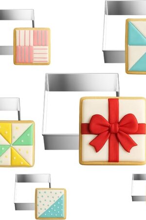 6PCS Square Cookie Cutter Set, Large Geometric Stainless Steel Baking Supplies for Homemade Cookies, Square Plaque Cookie Cutters Shapes Biscuit Molds, 6 Sizes (1.5, 2, 2.5, 3, 3.5, 4 Inch)