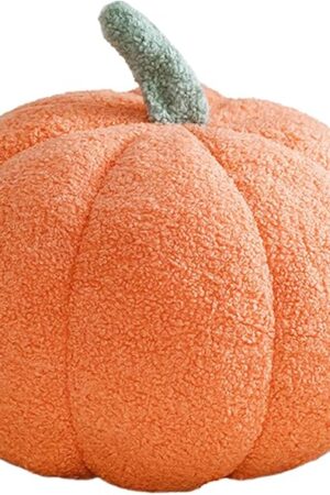3D Simulated Pumpkin Pillow Plush Pillow Sofa Cushion (7.8inch, Orange)