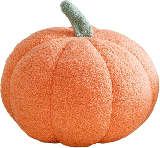 3D Simulated Pumpkin Pillow Plush Pillow Sofa Cushion (7.8inch, Orange)